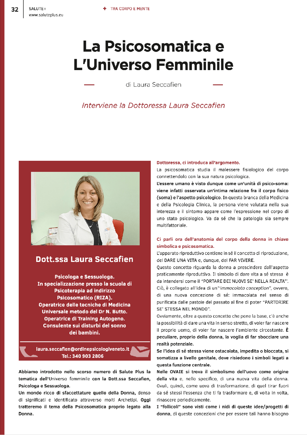 copertina la psicosomatica e l'universo femminile